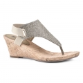 White Mountain All Good Wedge Sandal-Light Gold