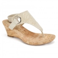 White Mountain Aida Wedge Sandal-Gold