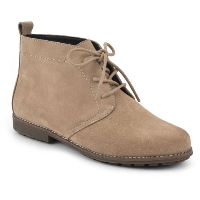 White Mountain Auburn Wide Suede Bootie-Light Tan Suede