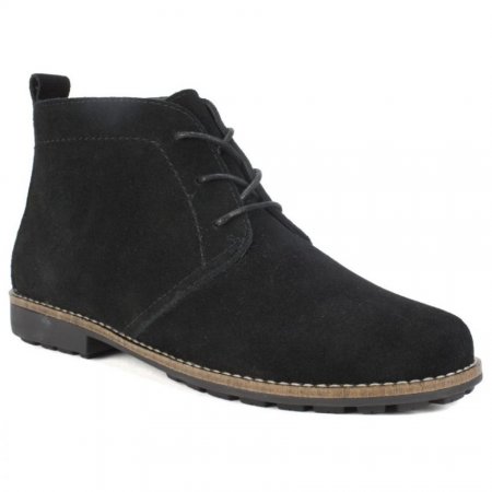 White Mountain Auburn Suede Bootie-Black Suede