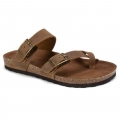White Mountain Gracie Leather Footbeds Sandal-Brown