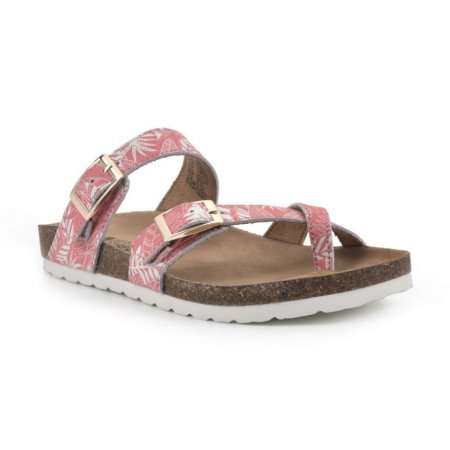 White Mountain Gracie Leather Footbeds Sandal-Coral