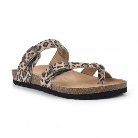 White Mountain Gracie Leather Footbeds Sandal-Natural Leopard
