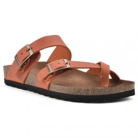 White Mountain Gracie Leather Footbeds Sandal-Rust Leather