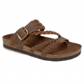 White Mountain Hayleigh Leather Footbeds Sandal-Brown