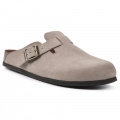 White Mountain Bari Leather Footbeds Clog-Taupe