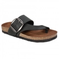 White Mountain Harley Leather Footbeds Sandal-Black