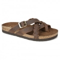 White Mountain Harrington Leather Footbeds Sandal-Brown