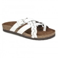 White Mountain Harrington Leather Footbeds Sandal-White