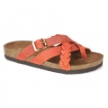 White Mountain Harrington Leather Footbeds Sandal-Rust