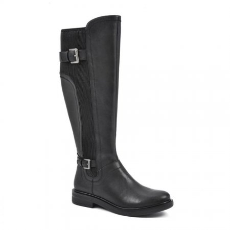 White Mountain Meditate Tall Boot-Black Faux Leather