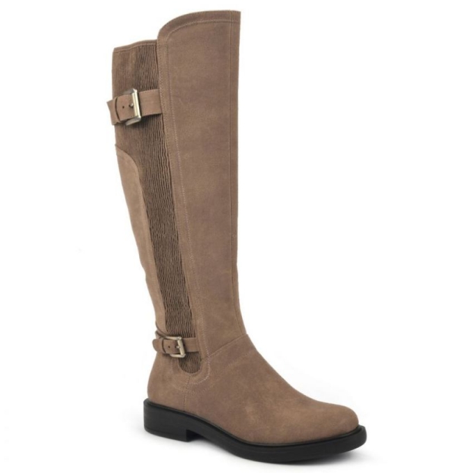 White Mountain Meditate Tall Boot-Chestnut Faux Suede