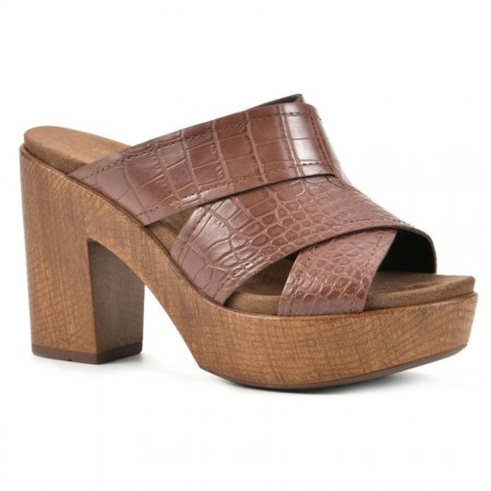 White Mountain Alive Footbeds Heel-Chestnut Croco Print