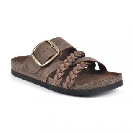 White Mountain Healing Leather Footbeds Sandal-Brown
