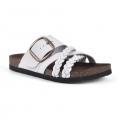 White Mountain Healing Leather Footbeds Sandal-White