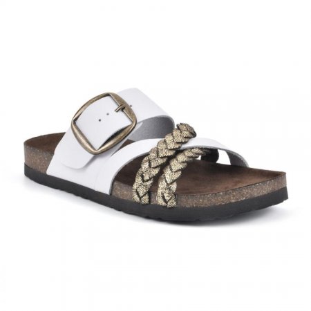 White Mountain Healing Leather Footbeds Sandal-Gold