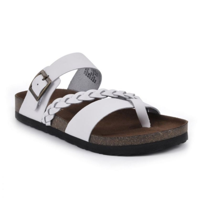 White Mountain Hazy Footbeds Sandal-White