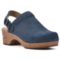 White Mountain Being Leather Clog-Navy Suede