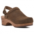 White Mountain Being Leather Clog-Brown Suede