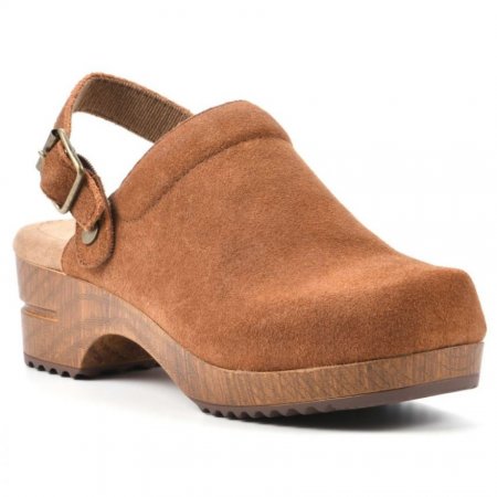 White Mountain Being Leather Clog-Rust Suede