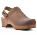 White Mountain Being Leather Clog-Brown Leather