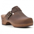 White Mountain Behold Leather Clog-Brown Leather