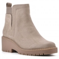 White Mountain Dear Bootie-Sand Faux Suede