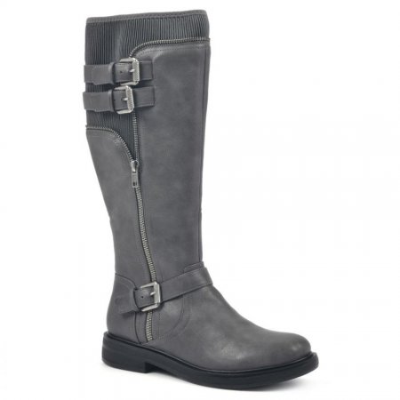 White Mountain Mazed Tall Wide Calf Boot-Grey