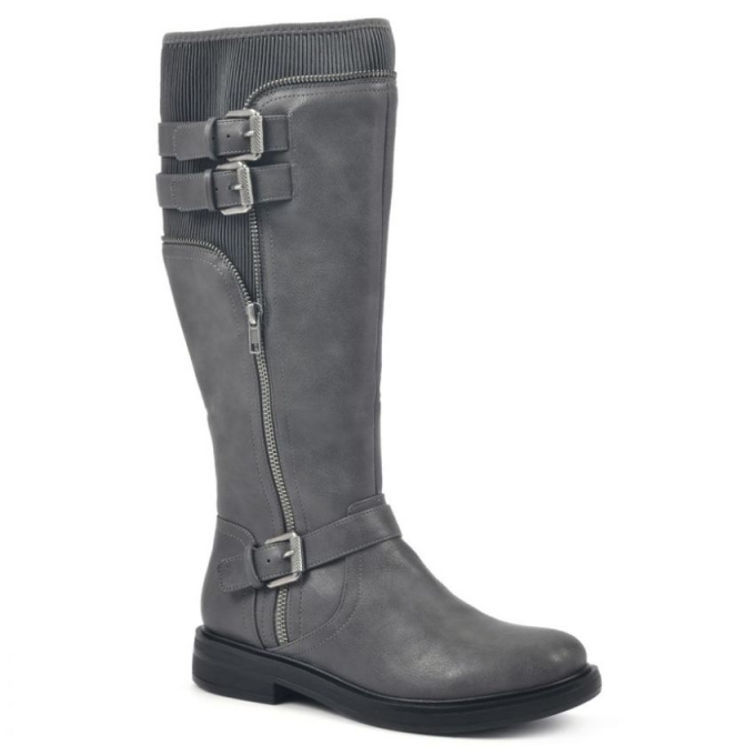 White Mountain Mazed Tall Boot-Grey