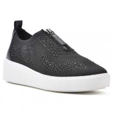 White Mountain Dax Sneaker-Black Fabric