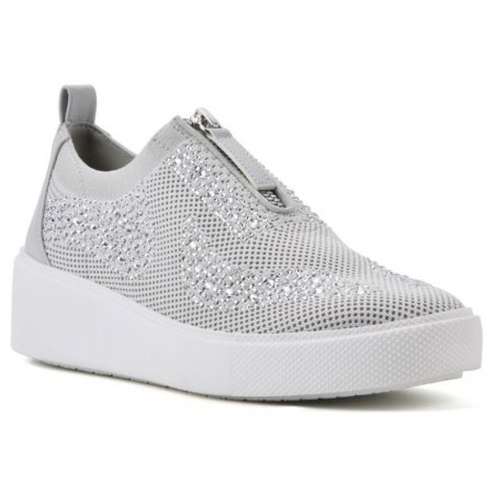 White Mountain Dax Sneaker-Light Grey Fabric