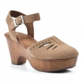 White Mountain Cassidy Heeled Clog-Sand Suede