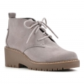 White Mountain Danny Suede Wide Bootie-Taupe Suede