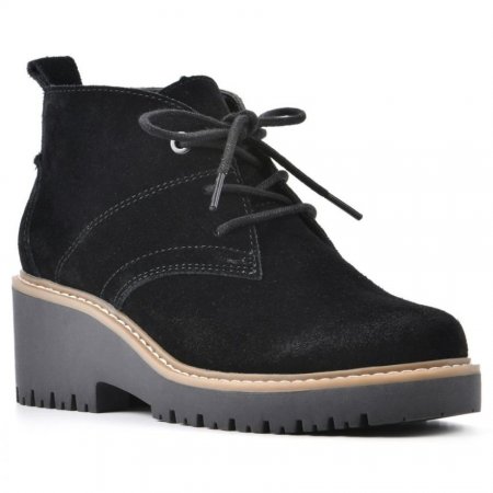 White Mountain Danny Suede Wide Bootie-Black Suede