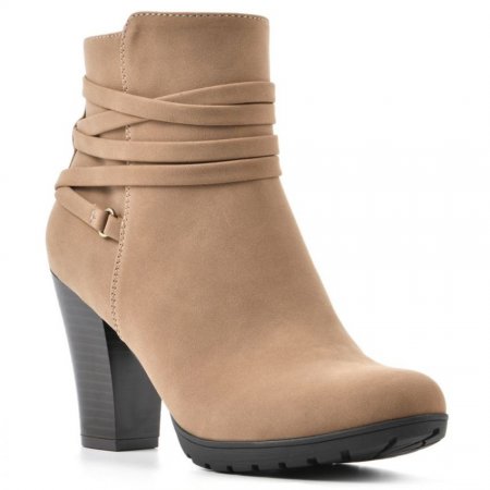 White Mountain Spade Wide Bootie-Chestnut Faux Nubuck