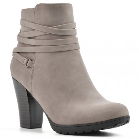 White Mountain Spade Bootie-Taupe Faux Nubuck