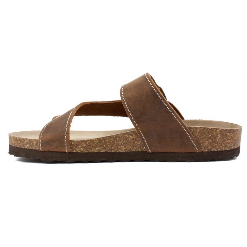 White Mountain Carly Leather Footbeds Sandal-Brown [WM9969a] - $39.95 ...