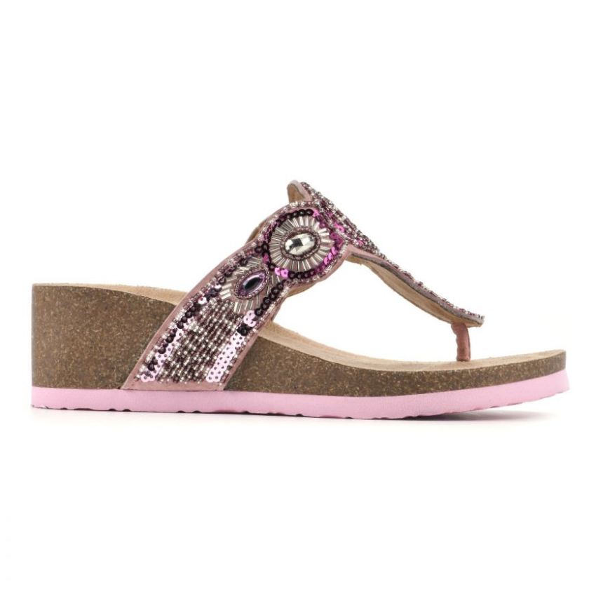 White Mountain Blast Leather Footbeds Sandal-Pink