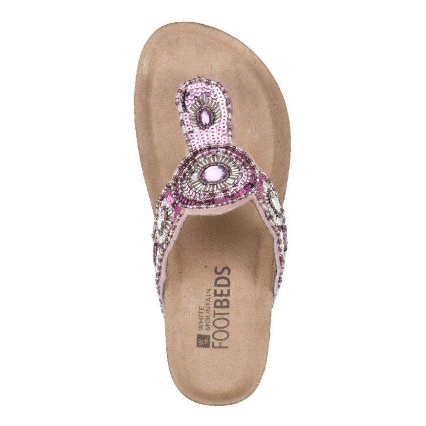 White Mountain Blast Leather Footbeds Sandal-Pink