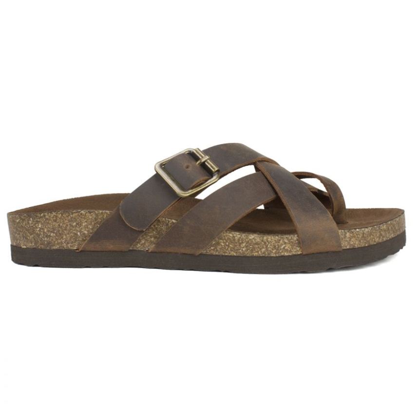 White Mountain Hobo Leather Footbeds Sandal-Brown [WMW29900] - $39.95 ...