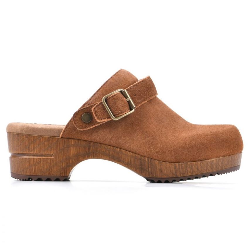 White Mountain Being Leather Clog-Rust Suede