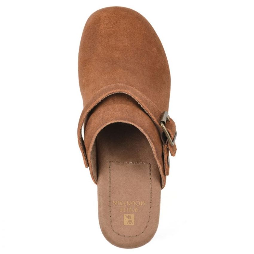 White Mountain Being Leather Clog-Rust Suede
