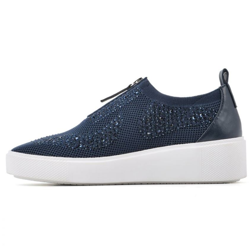 WHITE MOUNTAIN Sneaker Donna Daylight Platform – Navy/Tessuto – Tomaia Elasticizzata Senza Lacci, Taglia 40 EU